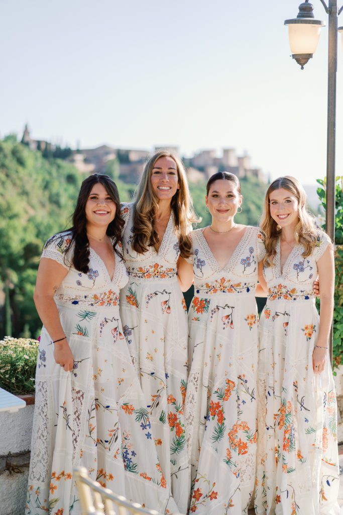 Bridesmaids with the Alhambra in the background
